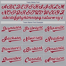 Load image into Gallery viewer, Custom Gray Crimson-White Authentic Two Tone Baseball Jersey