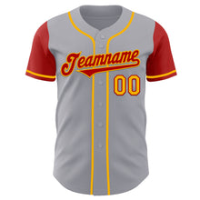 Load image into Gallery viewer, Custom Gray Red-Gold Authentic Two Tone Baseball Jersey