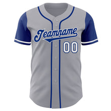 Load image into Gallery viewer, Custom Gray Royal-White Authentic Two Tone Baseball Jersey