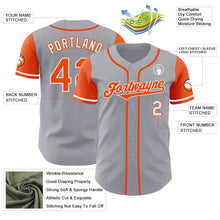 Load image into Gallery viewer, Custom Gray Orange-White Authentic Two Tone Baseball Jersey