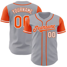 Load image into Gallery viewer, Custom Gray Orange-White Authentic Two Tone Baseball Jersey