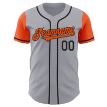 Load image into Gallery viewer, Custom Gray Orange-Black Authentic Two Tone Baseball Jersey