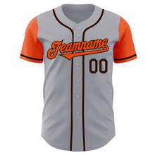 Load image into Gallery viewer, Custom Gray Orange-Brown Authentic Two Tone Baseball Jersey