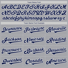 Load image into Gallery viewer, Custom Gray Navy-White Authentic Two Tone Baseball Jersey