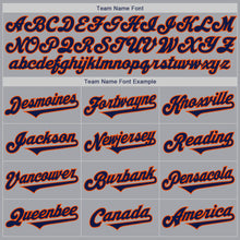 Load image into Gallery viewer, Custom Gray Navy-Orange Authentic Two Tone Baseball Jersey