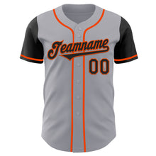 Load image into Gallery viewer, Custom Gray Black-Orange Authentic Two Tone Baseball Jersey