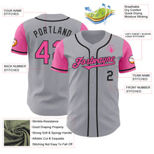 Load image into Gallery viewer, Custom Gray Pink-Black Authentic Two Tone Baseball Jersey