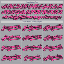 Load image into Gallery viewer, Custom Gray Pink-Black Authentic Two Tone Baseball Jersey