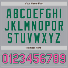 Load image into Gallery viewer, Custom Gray Pink-Kelly Green Authentic Two Tone Baseball Jersey