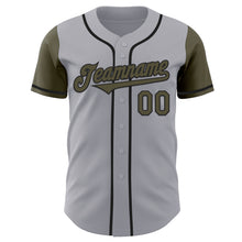 Load image into Gallery viewer, Custom Gray Olive-Black Authentic Two Tone Baseball Jersey