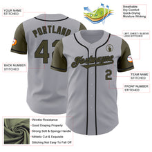 Load image into Gallery viewer, Custom Gray Olive-Black Authentic Two Tone Baseball Jersey