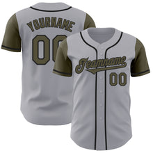 Load image into Gallery viewer, Custom Gray Olive-Black Authentic Two Tone Baseball Jersey