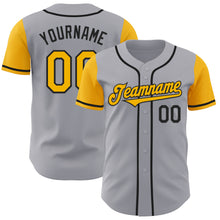 Load image into Gallery viewer, Custom Gray Gold-Black Authentic Two Tone Baseball Jersey