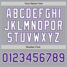 Load image into Gallery viewer, Custom Gray Purple-White Authentic Two Tone Baseball Jersey