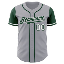Load image into Gallery viewer, Custom Gray Green-White Authentic Two Tone Baseball Jersey