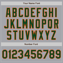 Load image into Gallery viewer, Custom Gray Green-Orange Authentic Two Tone Baseball Jersey