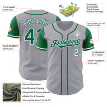 Load image into Gallery viewer, Custom Gray Kelly Green-White Authentic Two Tone Baseball Jersey