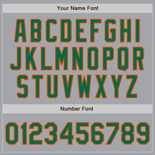 Load image into Gallery viewer, Custom Gray Kelly Green-Orange Authentic Two Tone Baseball Jersey