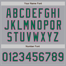 Load image into Gallery viewer, Custom Gray Kelly Green-Pink Authentic Two Tone Baseball Jersey