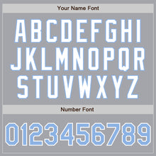 Load image into Gallery viewer, Custom Gray Light Blue-White Authentic Two Tone Baseball Jersey