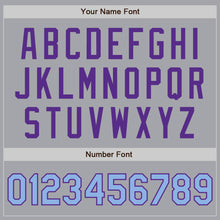 Load image into Gallery viewer, Custom Gray Light Blue-Purple Authentic Two Tone Baseball Jersey