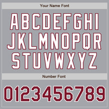 Load image into Gallery viewer, Custom Gray Crimson-White Authentic Two Tone Baseball Jersey