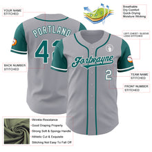 Load image into Gallery viewer, Custom Gray Teal-White Authentic Two Tone Baseball Jersey