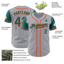 Load image into Gallery viewer, Custom Gray Teal-Orange Authentic Two Tone Baseball Jersey