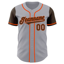 Load image into Gallery viewer, Custom Gray Brown-Orange Authentic Two Tone Baseball Jersey