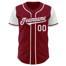 Load image into Gallery viewer, Custom Crimson White Authentic Two Tone Baseball Jersey