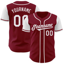 Load image into Gallery viewer, Custom Crimson White Authentic Two Tone Baseball Jersey