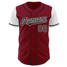 Load image into Gallery viewer, Custom Crimson Black-White Authentic Two Tone Baseball Jersey