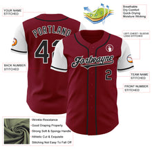Load image into Gallery viewer, Custom Crimson Black-White Authentic Two Tone Baseball Jersey