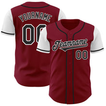 Load image into Gallery viewer, Custom Crimson Black-White Authentic Two Tone Baseball Jersey