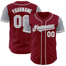 Load image into Gallery viewer, Custom Crimson Gray-White Authentic Two Tone Baseball Jersey