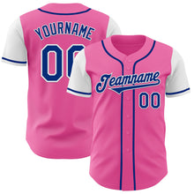 Load image into Gallery viewer, Custom Pink Royal-White Authentic Two Tone Baseball Jersey