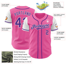 Load image into Gallery viewer, Custom Pink Purple-White Authentic Two Tone Baseball Jersey