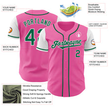 Load image into Gallery viewer, Custom Pink Kelly Green-White Authentic Two Tone Baseball Jersey