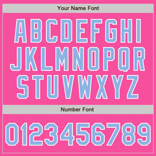 Load image into Gallery viewer, Custom Pink Light Blue-White Authentic Two Tone Baseball Jersey