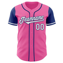 Load image into Gallery viewer, Custom Pink White-Royal Authentic Two Tone Baseball Jersey