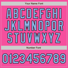 Load image into Gallery viewer, Custom Pink Light Blue-Black Authentic Two Tone Baseball Jersey