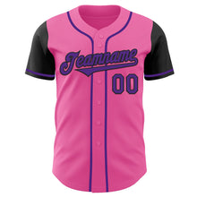 Load image into Gallery viewer, Custom Pink Purple-Black Authentic Two Tone Baseball Jersey
