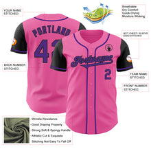 Load image into Gallery viewer, Custom Pink Purple-Black Authentic Two Tone Baseball Jersey