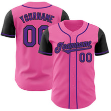 Load image into Gallery viewer, Custom Pink Purple-Black Authentic Two Tone Baseball Jersey