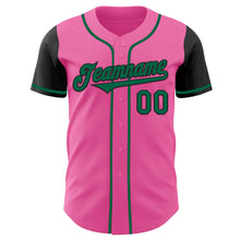 Load image into Gallery viewer, Custom Pink Kelly Green-Black Authentic Two Tone Baseball Jersey