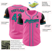 Load image into Gallery viewer, Custom Pink Teal-Black Authentic Two Tone Baseball Jersey