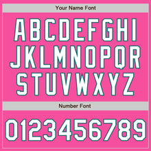 Load image into Gallery viewer, Custom Pink White-Teal Authentic Two Tone Baseball Jersey