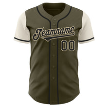 Load image into Gallery viewer, Custom Olive Black-Cream Authentic Two Tone Salute To Service Baseball Jersey