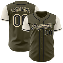 Load image into Gallery viewer, Custom Olive Black-Cream Authentic Two Tone Salute To Service Baseball Jersey