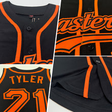 Load image into Gallery viewer, Custom Black Orange Authentic Sleeveless Baseball Jersey